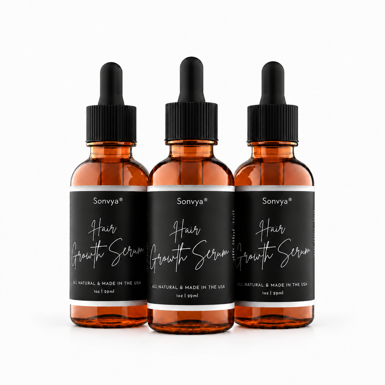 Three Bottles of sonvya® Hair Growth Serum